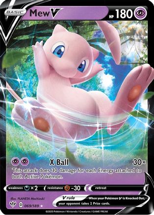 Mew V 069 - Holofoil SWSH03 Darkness Ablaze - Ultra Rare