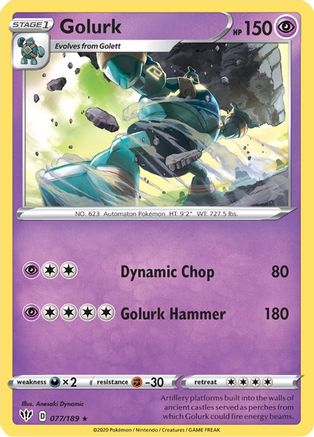 Golurk 077 - Reverse Holofoil SWSH03 Darkness Ablaze - Rare