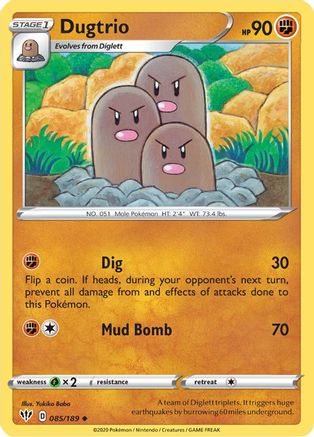 Dugtrio 085 SWSH03 Darkness Ablaze - Uncommon