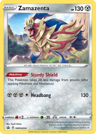 Zamazenta - SWSH034 - Holofoil SWSH Sword & Shield Promo Cards - Promo