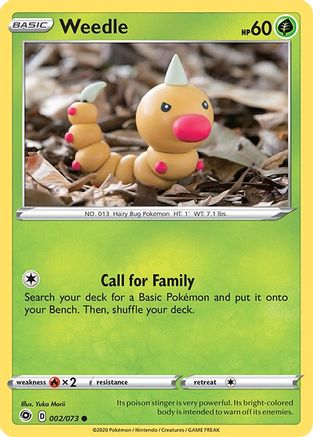 Weedle 002 - Reverse Holofoil Champions Path - Common