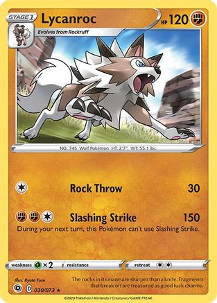 Lycanroc 030 - Holofoil Champions Path - Holo Rare