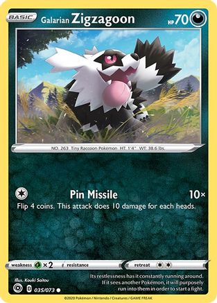 Galarian Zigzagoon 035 Champions Path - Common
