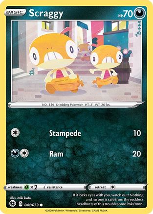 Scraggy 041 - Reverse Holofoil Champions Path - Common