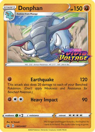 Donphan - SWSH067 (Prerelease) - Holofoil SWSH Sword & Shield Promo Cards - Promo