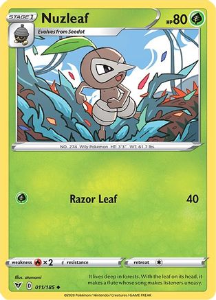 Nuzleaf 011 SWSH04 Vivid Voltage - Uncommon