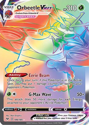 Orbeetle VMAX (Secret) 186 - Holofoil SWSH04 Vivid Voltage - Secret Rare