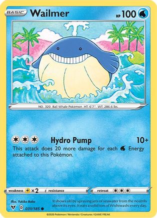 Wailmer 031 - Reverse Holofoil SWSH04 Vivid Voltage - Common
