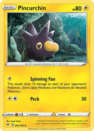 Pincurchin 062 - Reverse Holofoil SWSH04 Vivid Voltage - Uncommon