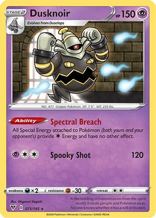 Dusknoir 071 - Holofoil SWSH04 Vivid Voltage - Holo Rare