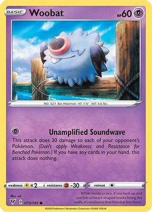 Woobat 073 - Reverse Holofoil SWSH04 Vivid Voltage - Common
