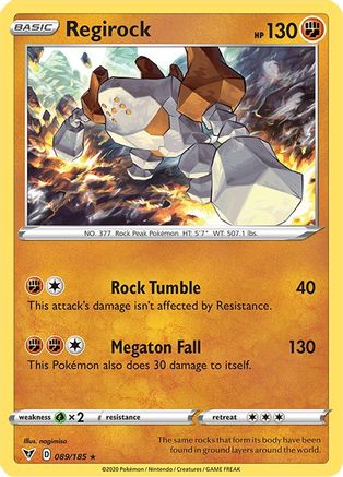 Regirock 089 - Reverse Holofoil SWSH04 Vivid Voltage - Holo Rare