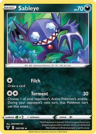 Sableye 105 - Reverse Holofoil SWSH04 Vivid Voltage - Uncommon