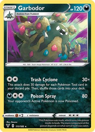 Garbodor 111 - Reverse Holofoil SWSH04 Vivid Voltage - Rare