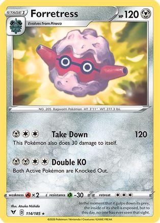 Forretress 114 - Reverse Holofoil SWSH04 Vivid Voltage - Rare