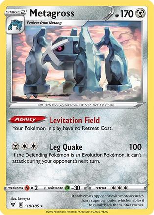 Metagross 118 - Reverse Holofoil SWSH04 Vivid Voltage - Rare