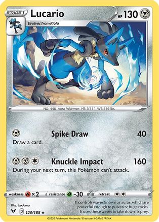 Lucario 120 - Reverse Holofoil SWSH04 Vivid Voltage - Rare