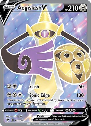 Aegislash V (Full Art) 177 - Holofoil SWSH04 Vivid Voltage - Ultra Rare