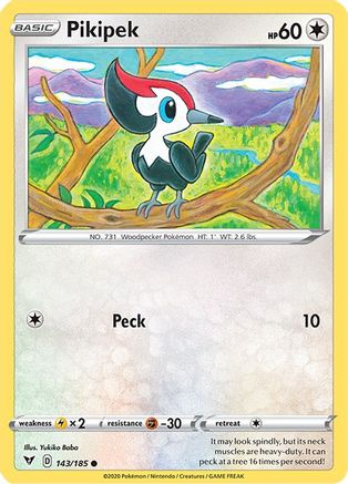 Pikipek 143 - Reverse Holofoil SWSH04 Vivid Voltage - Common