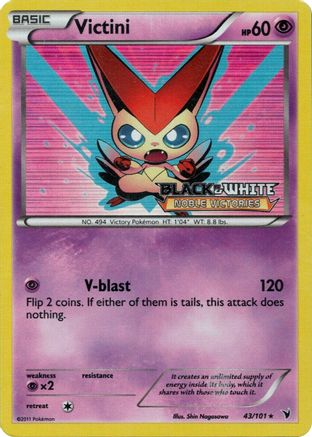 Victini - 43/101 (Prerelease)/101 - Holofoil Black and White Promos - Promo