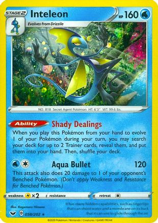 Inteleon (Cosmos Holo) 058/202 - Holofoil Miscellaneous Cards & Products - Promo