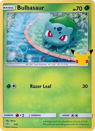 Bulbasaur 001/25 McDonalds 25th Anniversary Promos - Promo