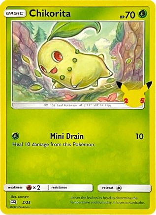 Chikorita 002/25 - Holofoil McDonalds 25th Anniversary Promos - Promo