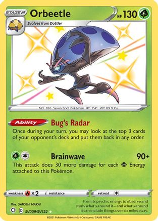 Orbeetle SV009 - Holofoil Shining Fates Shiny Vault - Shiny Holo Rare