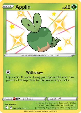 Applin SV012 - Holofoil Shining Fates Shiny Vault - Shiny Holo Rare