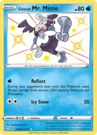 Galarian Mr. Mime SV020 - Holofoil Shining Fates Shiny Vault - Shiny Holo Rare