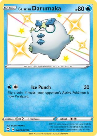 Galarian Darumaka SV023 - Holofoil Shining Fates Shiny Vault - Shiny Holo Rare