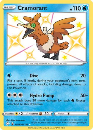 Cramorant SV030 - Holofoil Shining Fates Shiny Vault - Shiny Holo Rare
