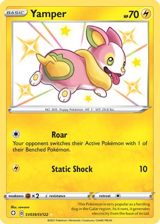 Yamper SV039 - Holofoil Shining Fates Shiny Vault - Shiny Holo Rare