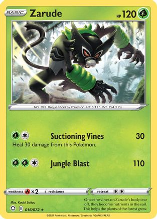 Zarude 016 - Reverse Holofoil Shining Fates - Rare