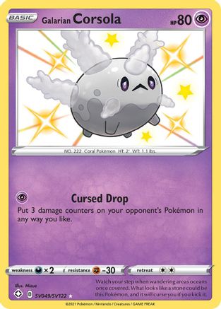 Galarian Corsola SV049 - Holofoil Shining Fates Shiny Vault - Shiny Holo Rare