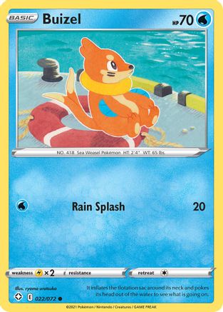 Buizel 022 - Reverse Holofoil Shining Fates - Common