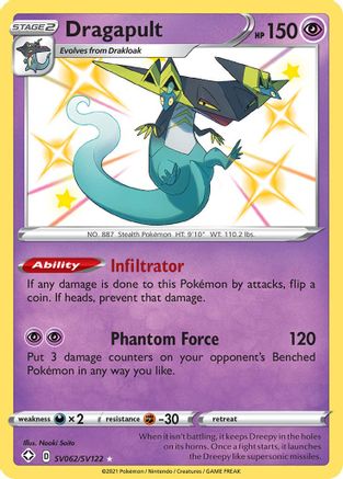 Dragapult SV062 - Holofoil Shining Fates Shiny Vault - Shiny Holo Rare