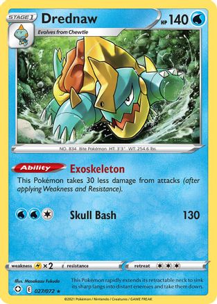 Drednaw 027 - Reverse Holofoil Shining Fates - Rare