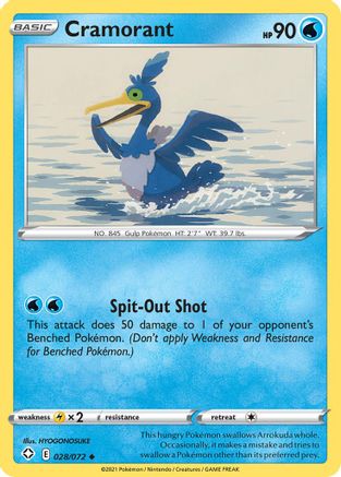 Cramorant 028 - Reverse Holofoil Shining Fates - Uncommon