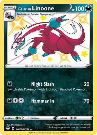 Galarian Linoone SV079 - Holofoil Shining Fates Shiny Vault - Shiny Holo Rare