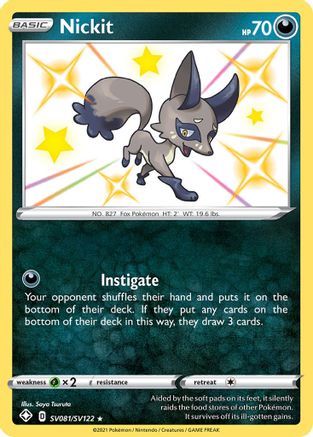 Nickit SV081 - Holofoil Shining Fates Shiny Vault - Shiny Holo Rare