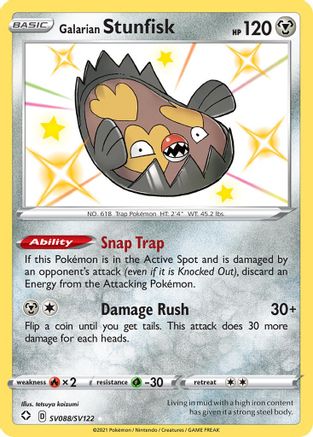 Galarian Stunfisk SV088 - Holofoil Shining Fates Shiny Vault - Shiny Holo Rare