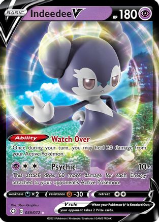 Indeedee V 039 - Holofoil Shining Fates - Ultra Rare