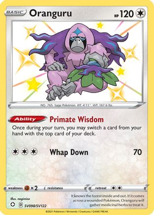 Oranguru SV098 - Holofoil Shining Fates Shiny Vault - Shiny Holo Rare