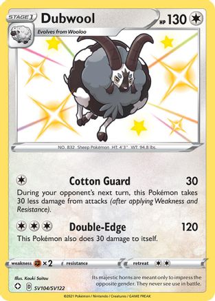 Dubwool SV104 - Holofoil Shining Fates Shiny Vault - Shiny Holo Rare