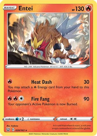 Entei 020 - Holofoil SWSH05 Battle Styles - Holo Rare