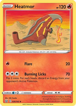Heatmor 026 - Reverse Holofoil SWSH05 Battle Styles - Uncommon