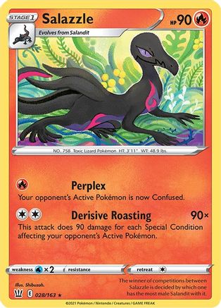 Salazzle 028 - Reverse Holofoil SWSH05 Battle Styles - Rare