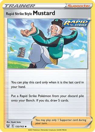 Rapid Strike Style Mustard 132 - Reverse Holofoil SWSH05 Battle Styles - Uncommon