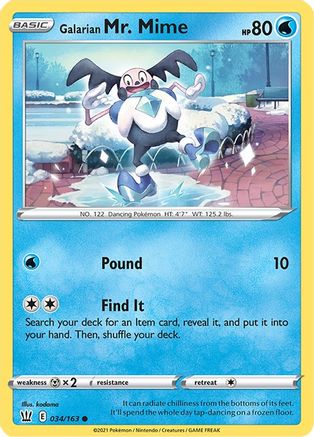 Galarian Mr. Mime 034 SWSH05 Battle Styles - Common